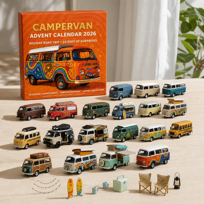Campervan Christmas Advent Calendar 2026, 24 Days Christmas Countdown, Vintage Camper Van Lover Gift, Holiday Travel Surprise Box