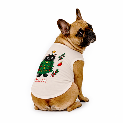 Personalized Black Cat Christmas Tree Family Matching Christmas Pajamas With Pet