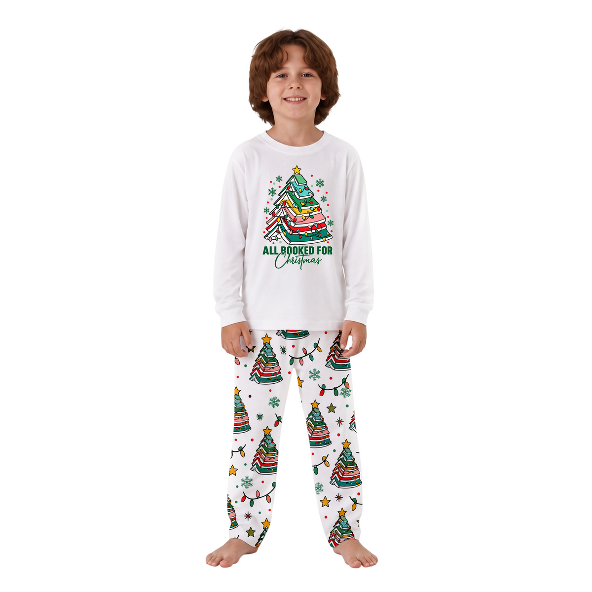 Cute All Booked For Christmas Book Tree Family Christmas Pajamas