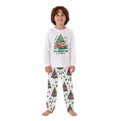 Cute All Booked For Christmas Book Tree Family Christmas Pajamas