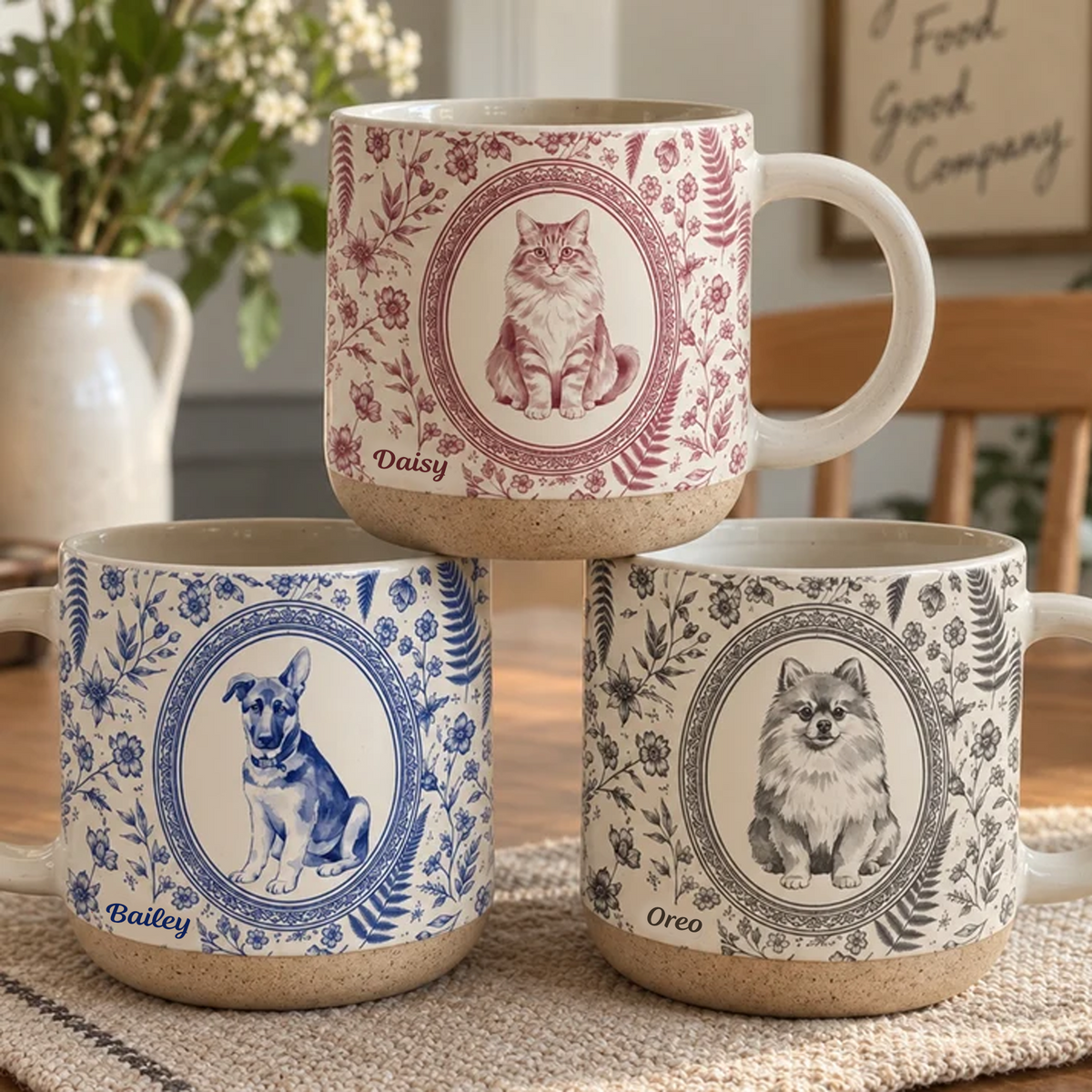 Custom Photo Pet Portrait - Personalized Mug