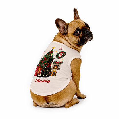 Custom Name Black Cat Christmas Tree Family Matching Christmas Pajamas With Pet