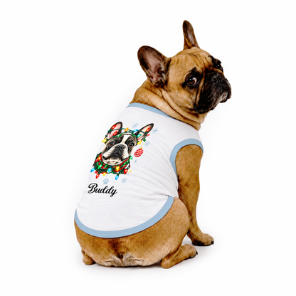 Custom Name French Bulldog Christmas Lights Family Matching Pajamas With Pet