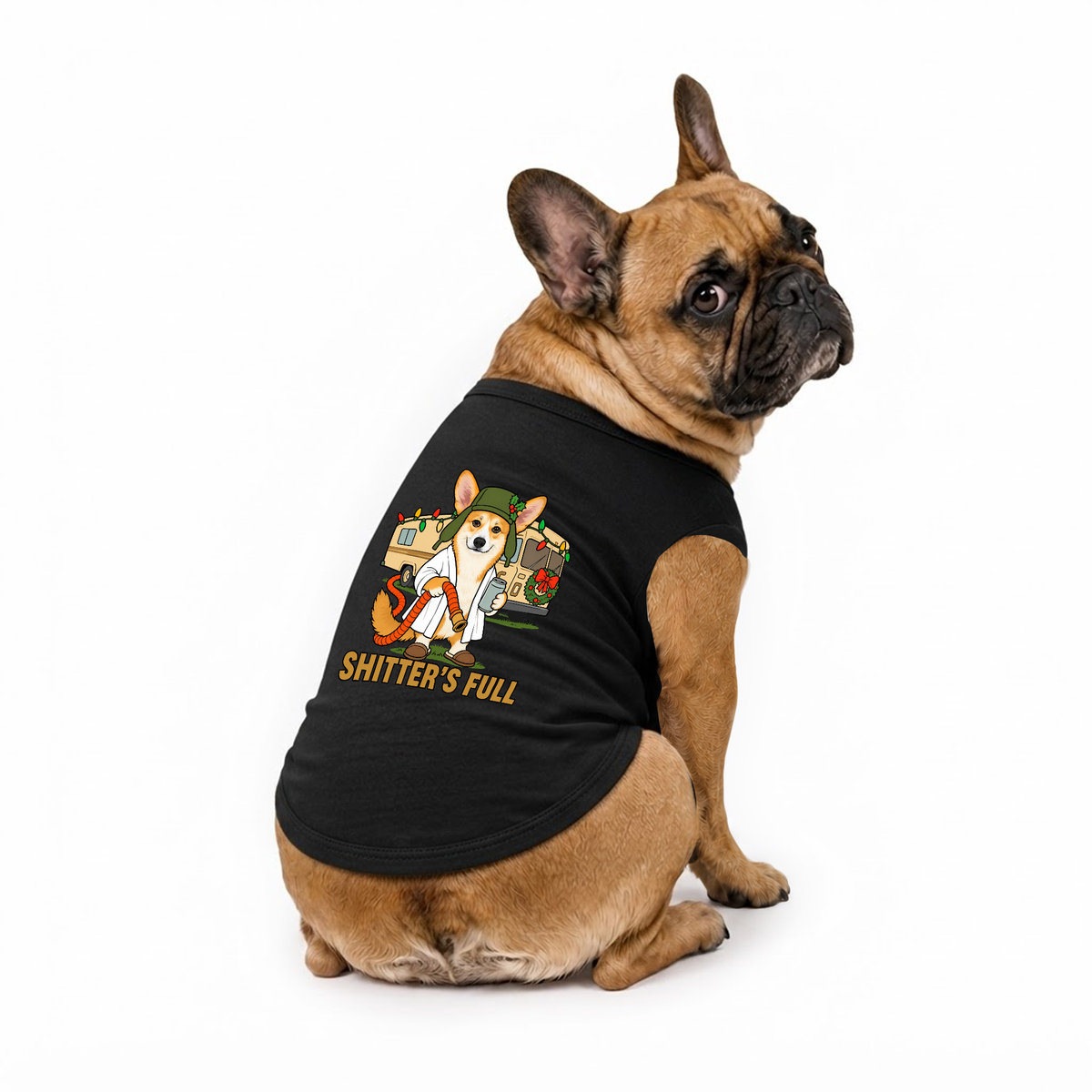 Custom Photo Funny Shitter's Full Dog Cousin Eddie RV Colorful Christmas Lights Family Pajamas