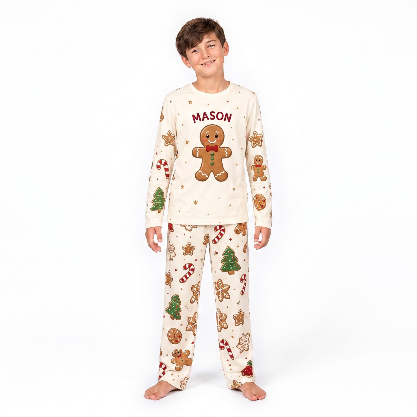 Funny Gingerbread Family Matching Christmas Pajamas With Pet