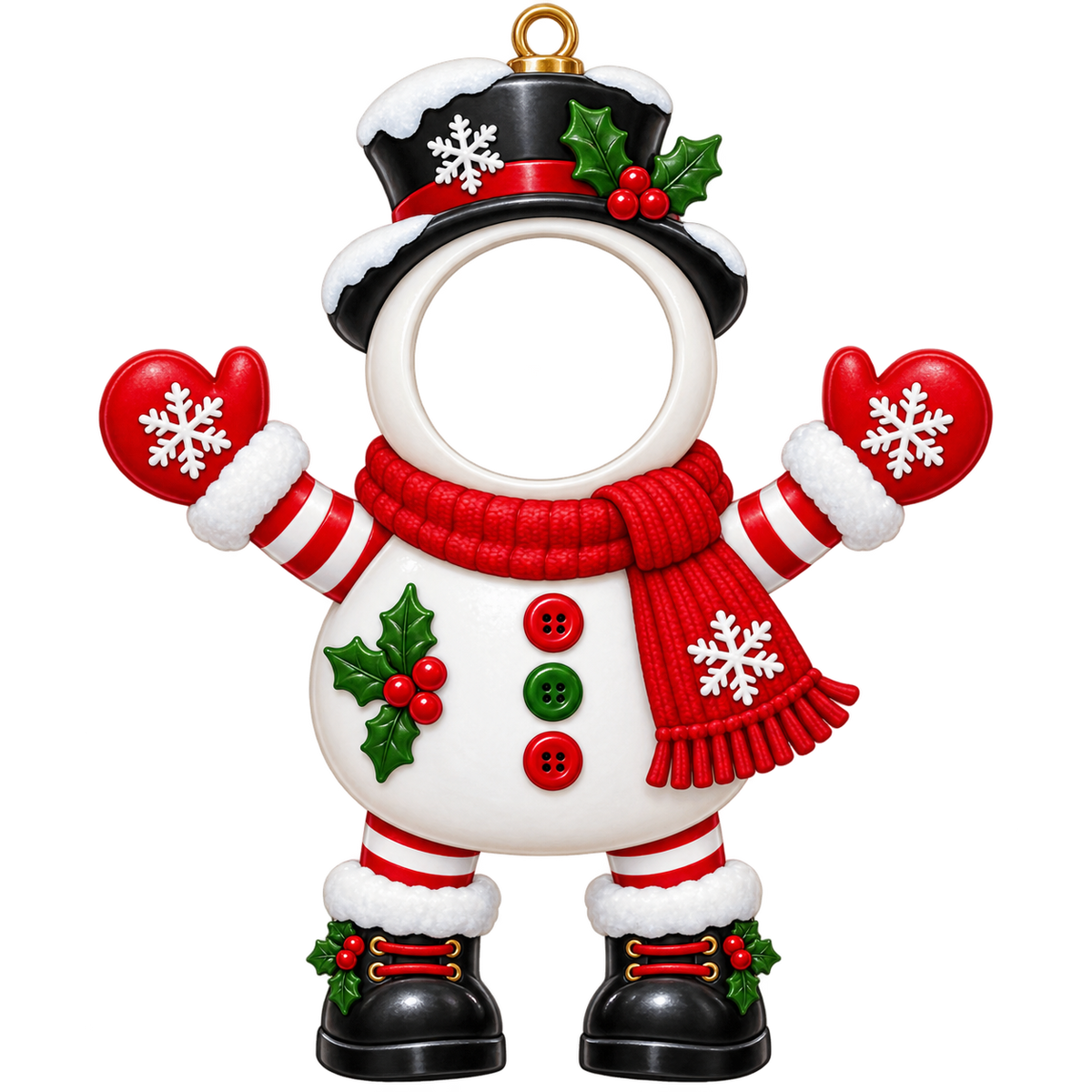Cute Personalized Snowman Christmas Ornament Custom Face Photo Family Holiday Keepsake Gift