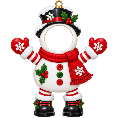 Cute Personalized Snowman Christmas Ornament Custom Face Photo Family Holiday Keepsake Gift