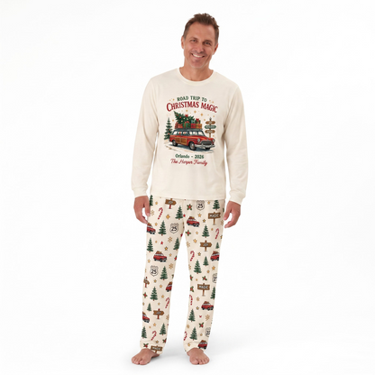 Personalized Christmas Road Trip Family Christmas Pajamas With Pet
