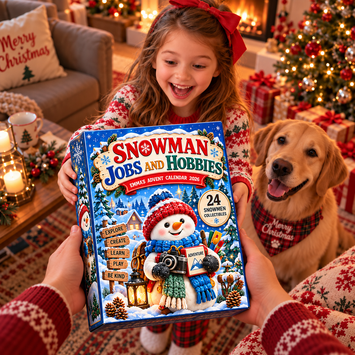 Personalized Snowman Jobs And Hobbies Advent Calendar With Custom Name