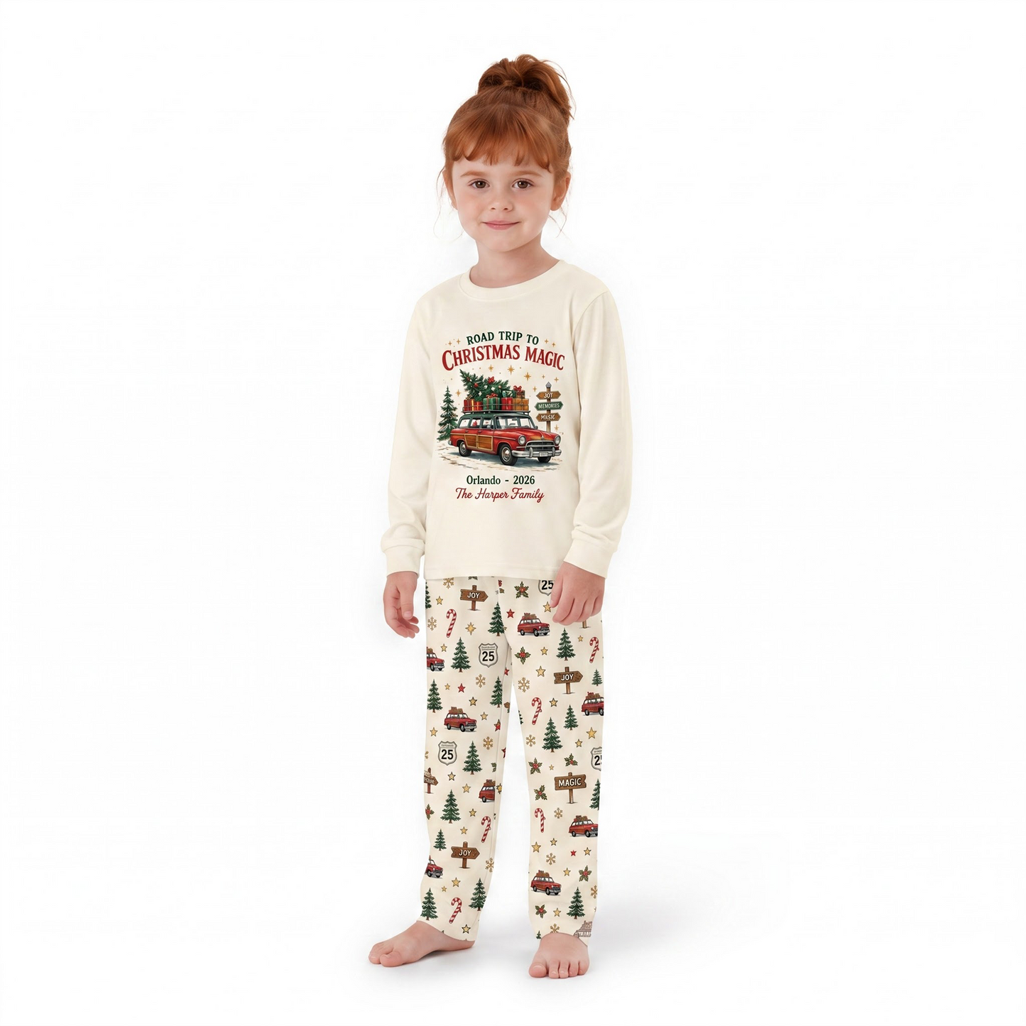 Personalized Christmas Road Trip Family Christmas Pajamas With Pet