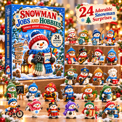 Personalized Snowman Jobs And Hobbies Advent Calendar With Custom Name