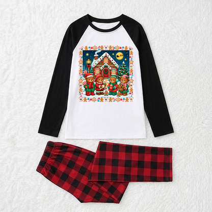 Cute Gingerbread House Christmas Family Matching Pajamas With Pet