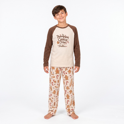 Cute Personalized Gingerbread Cookie Crew Family Christmas Pajamas With Pet