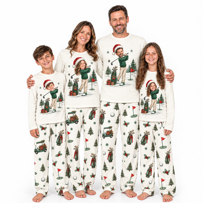 Custom Golfing Santa Family Christmas Matching Pajamas