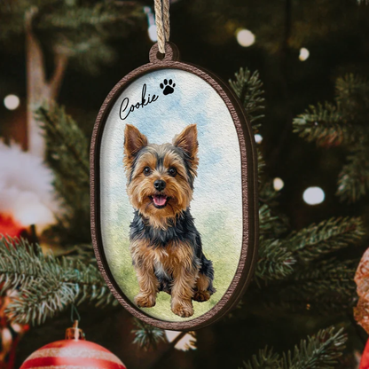 Loss Of Pet Gifts Custom Photo Oil Painting - Personalized Ornament