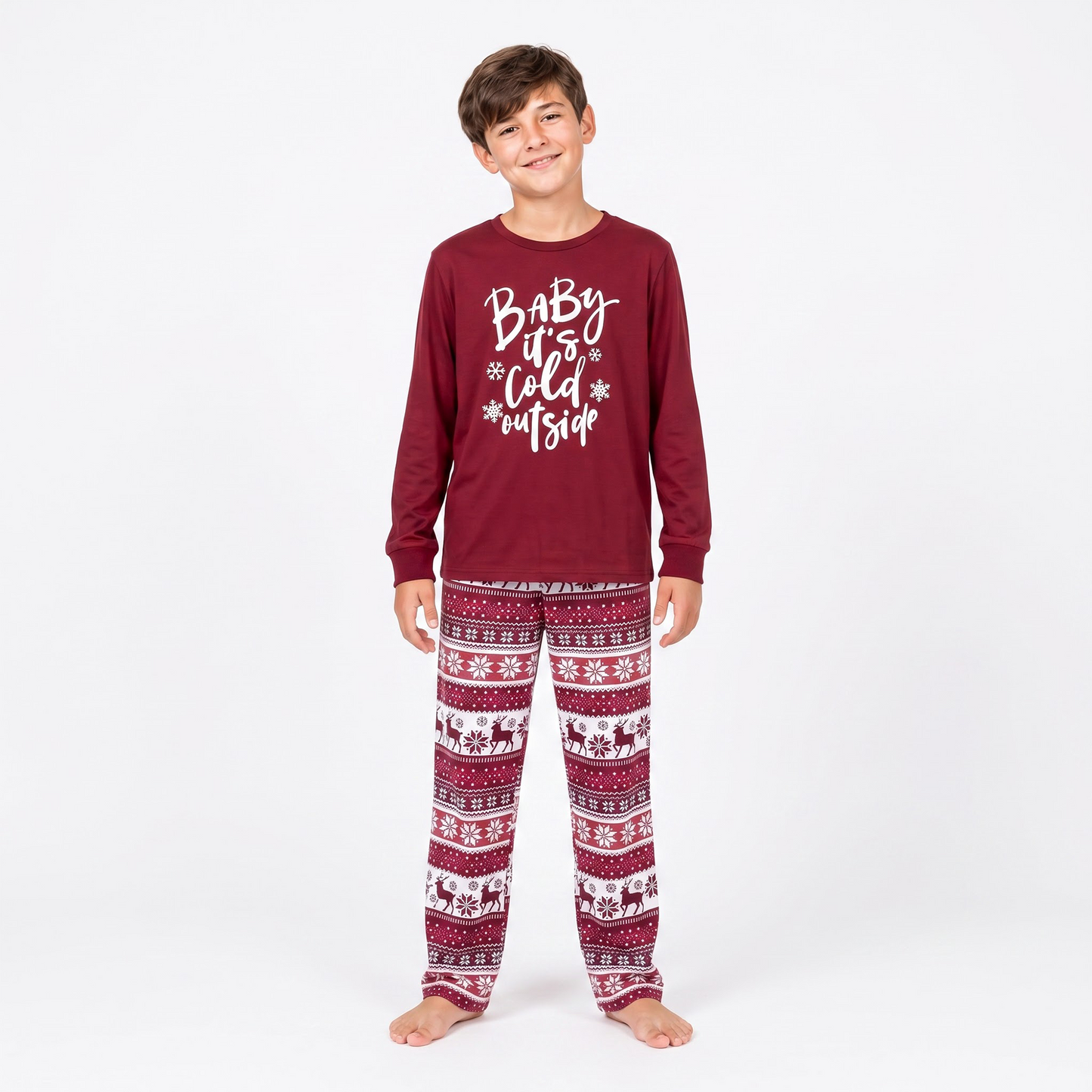Baby It’s Cold Outside Matching Family Christmas Pajamas Set – Holiday PJs for Adults, Kids & Pet