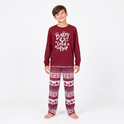 Baby It’s Cold Outside Matching Family Christmas Pajamas Set – Holiday PJs for Adults, Kids & Pet