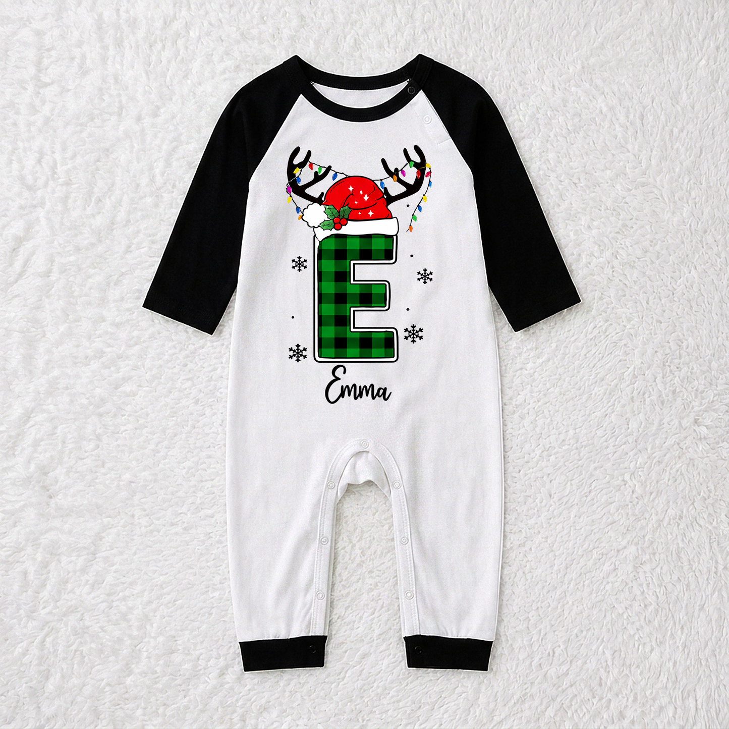 Custom Name Initial Family Matching Christmas Pajamas With Pet