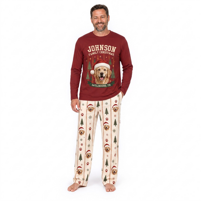 Cozy Personalized Dog Photo Family Christmas Pajamas With Pet