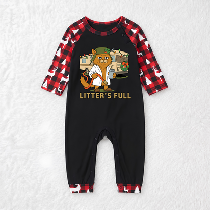 Funny Custom Photo Litter’s Full Pet Family Matching Pajamas