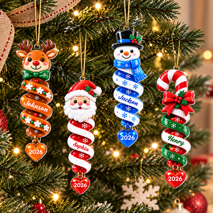 Custom Family Kids Boy Girl Names - Personalized Acrylic Ornament - Christmas Gift for Children, Friends