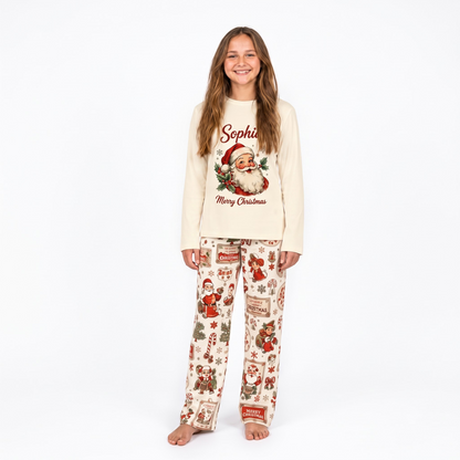 Custom Name Santa Claus Family Matching Christmas Pajamas With Pet