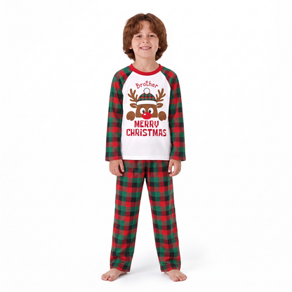 Custom Name Reindeer Family Matching Christmas Pajamas With Pet