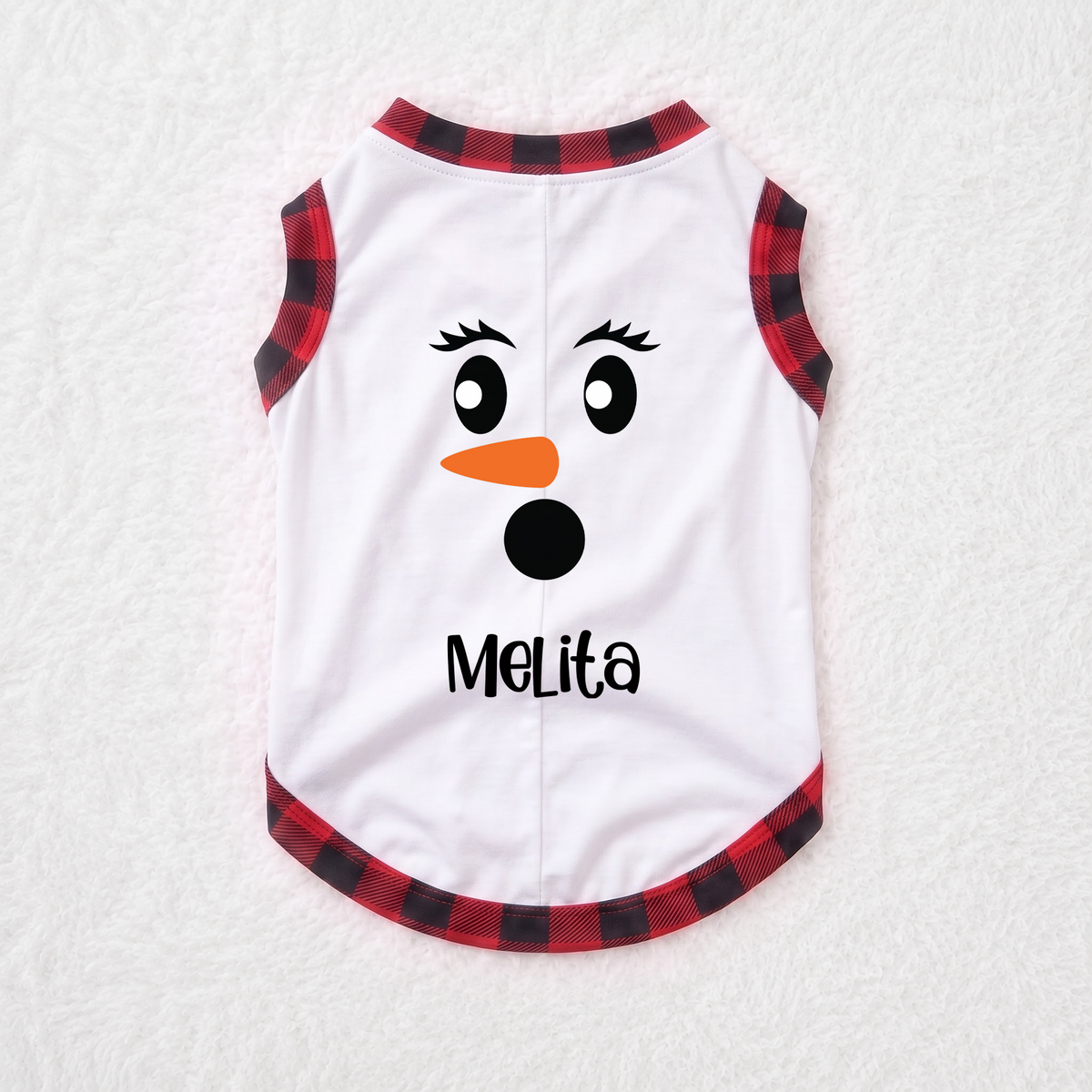 Cute Snowman Face Matching Family Christmas Pajamas With Custom Name