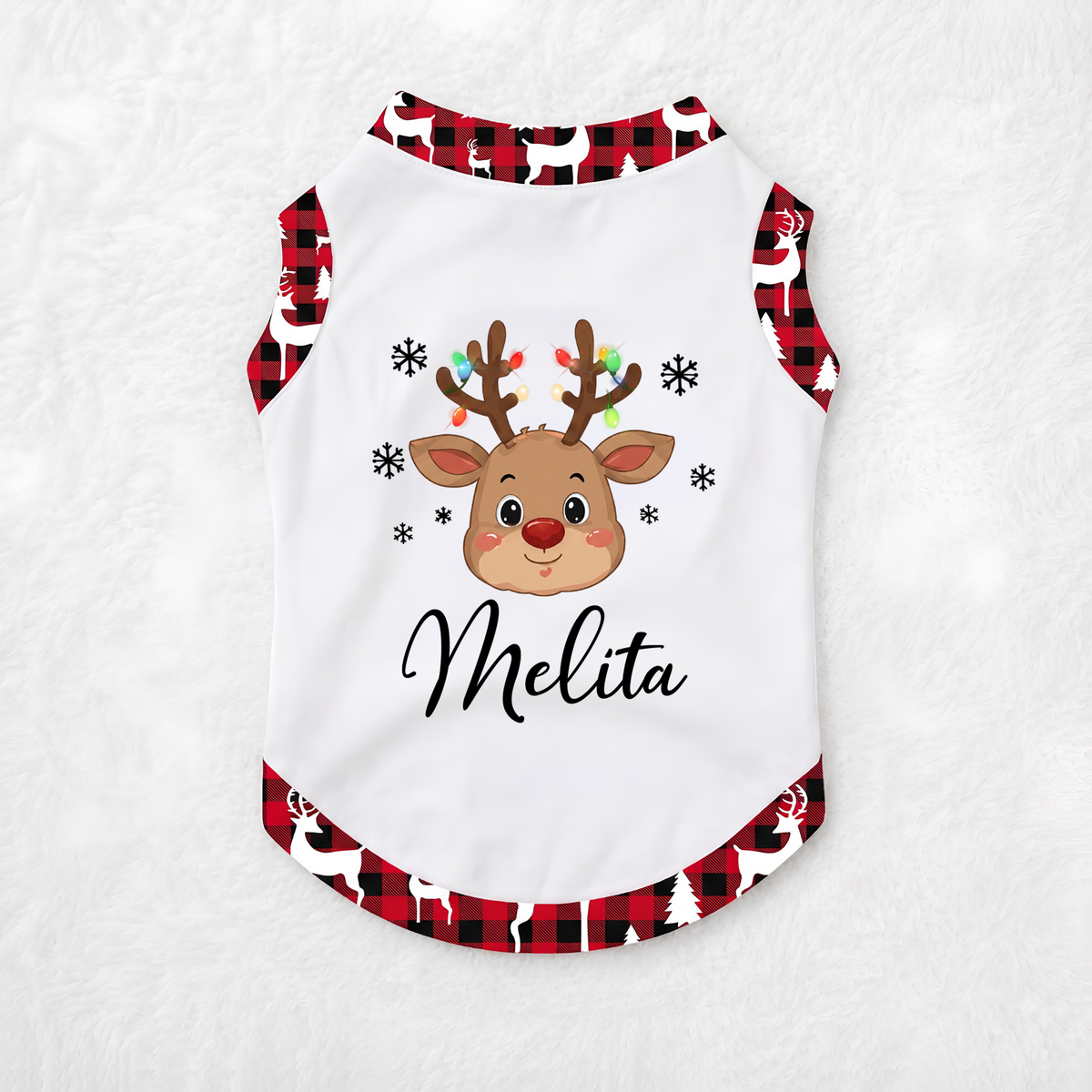 Custom Name Reindeer Christmas Matching Family Sleepwear Christmas