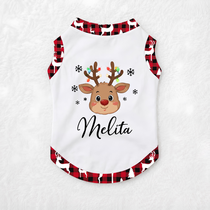 Custom Name Reindeer Christmas Matching Family Sleepwear Christmas