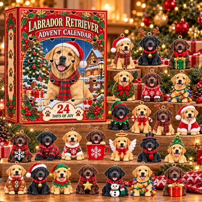 Cute Labrador Retriever Christmas Advent Calendar, 24 Days Dog Lover Holiday Countdown Gift