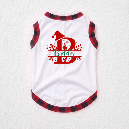 Cute Custom Name Monogram Family Christmas Pajamas With Pet