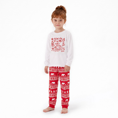 Festive Polar Bear Nordic Personalized Family Christmas Pajamas