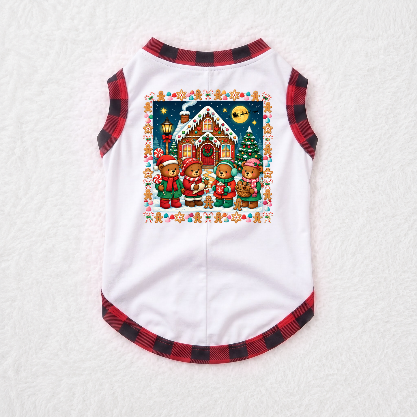 Cute Gingerbread House Christmas Family Matching Pajamas With Pet