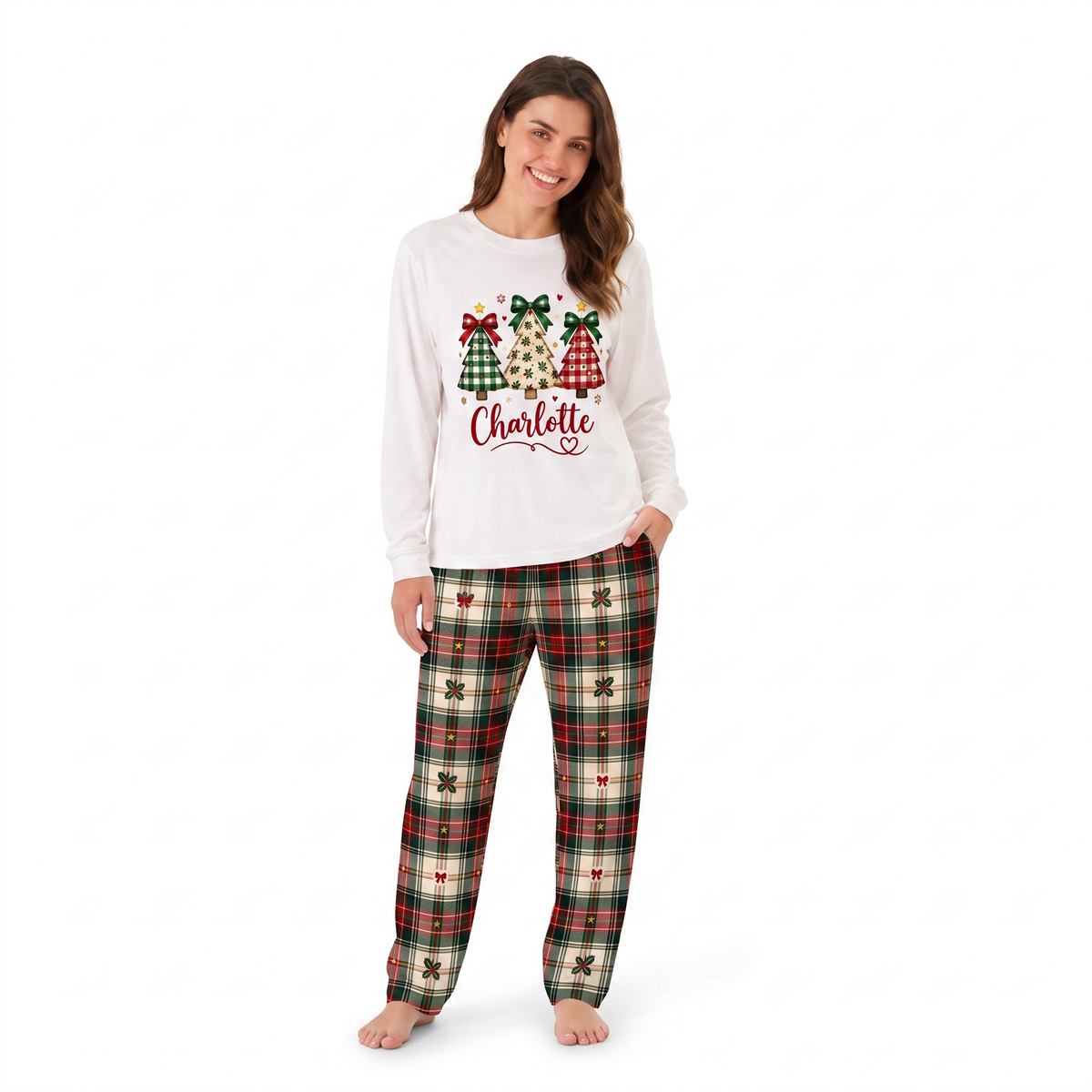 Elegant Personalized Christmas Tree Family Christmas Pajamas With Pet