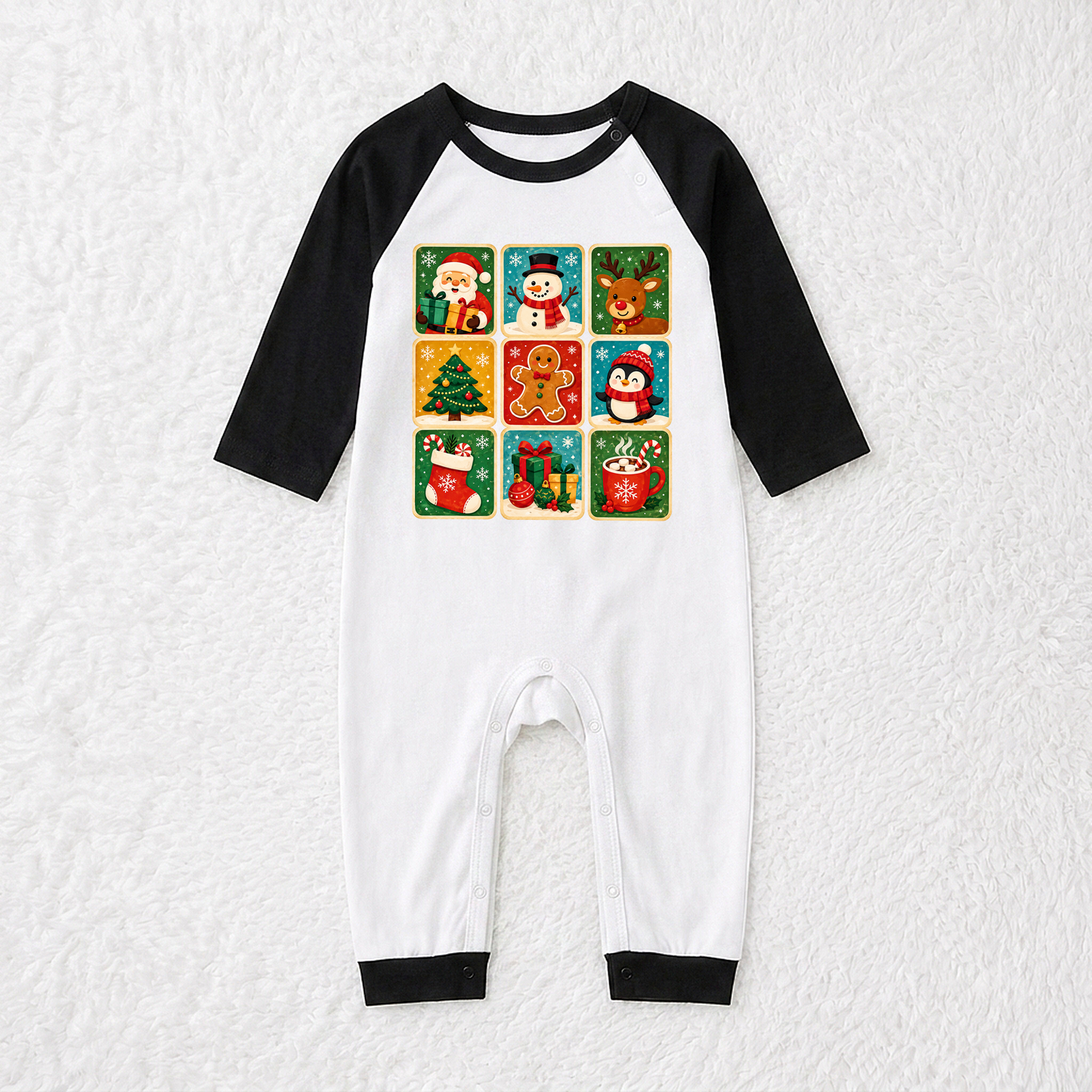 Cute Christmas Icons Family Matching Pajamas With Pet