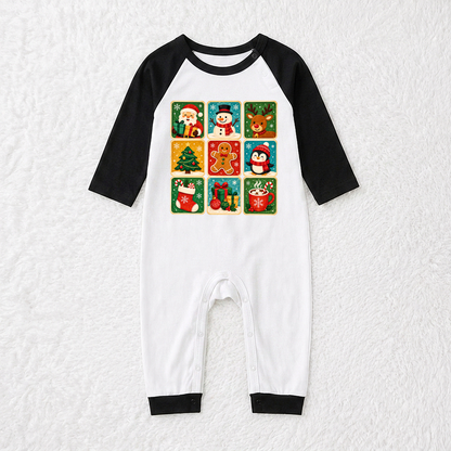 Cute Christmas Icons Family Matching Pajamas With Pet