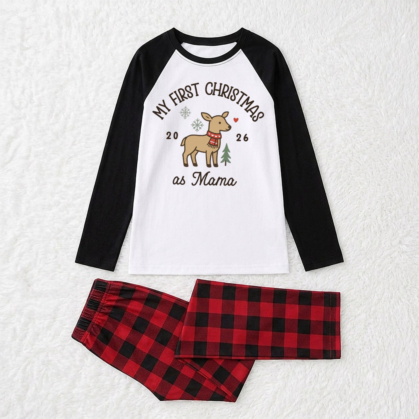 Adorable Personalized My First Christmas Reindeer Matching Family Christmas Pajamas