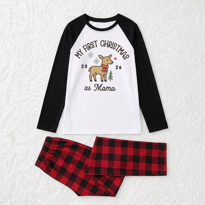 Adorable Personalized My First Christmas Reindeer Matching Family Christmas Pajamas