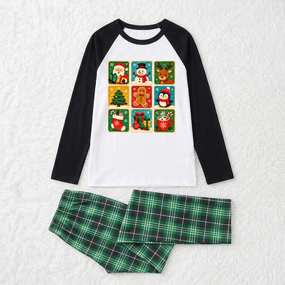 Cute Christmas Icons Family Matching Pajamas With Pet