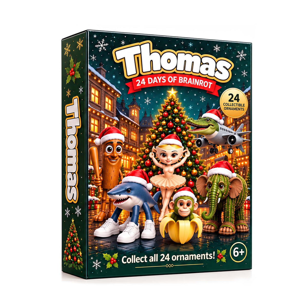 Personalized Brainrot Christmas Advent Calendar 2026 – 24 Collectible Character Ornaments