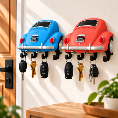 Personalized Vintage Car Key Holder – 3D Printed Wall Key Rack, Custom Name Classic Car Lover Gift