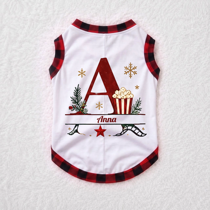 Festive Personalized Christmas Movie Night Initial Family Christmas Pajamas