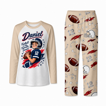 Personalized Custom Photo Football Player Matching Family Pajamas