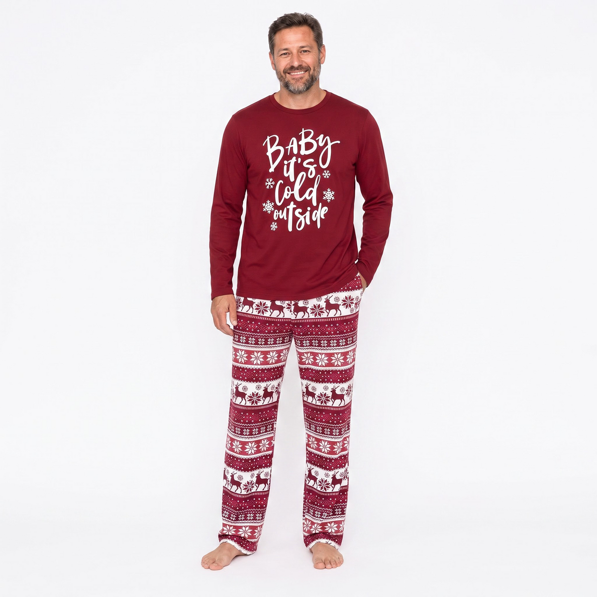 Baby It’s Cold Outside Matching Family Christmas Pajamas Set – Holiday PJs for Adults, Kids & Pet