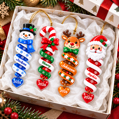 Custom Family Kids Boy Girl Names - Personalized Acrylic Ornament - Christmas Gift for Children, Friends