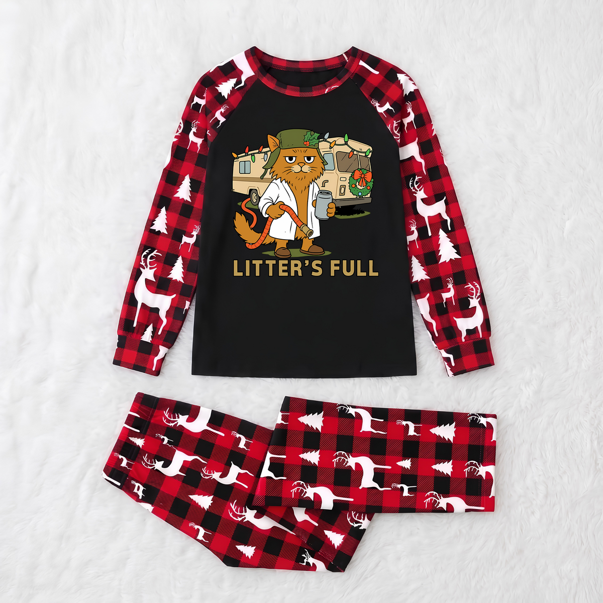 Funny Custom Photo Litter’s Full Pet Family Matching Pajamas