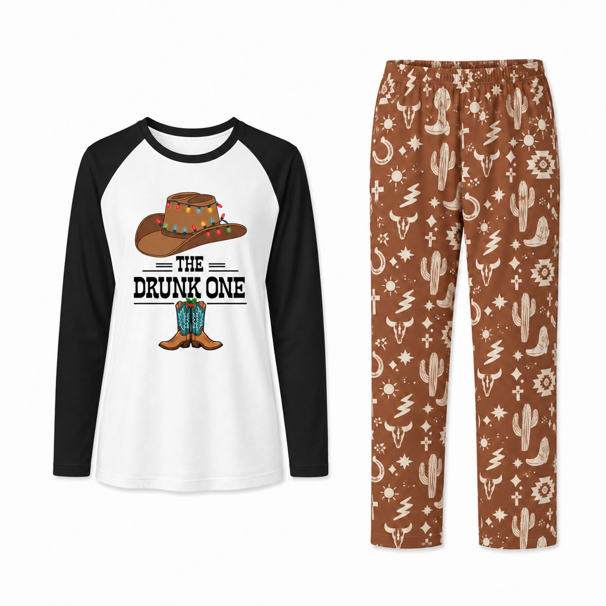 Personalized Western Cowboy Matching Family Christmas Pajamas