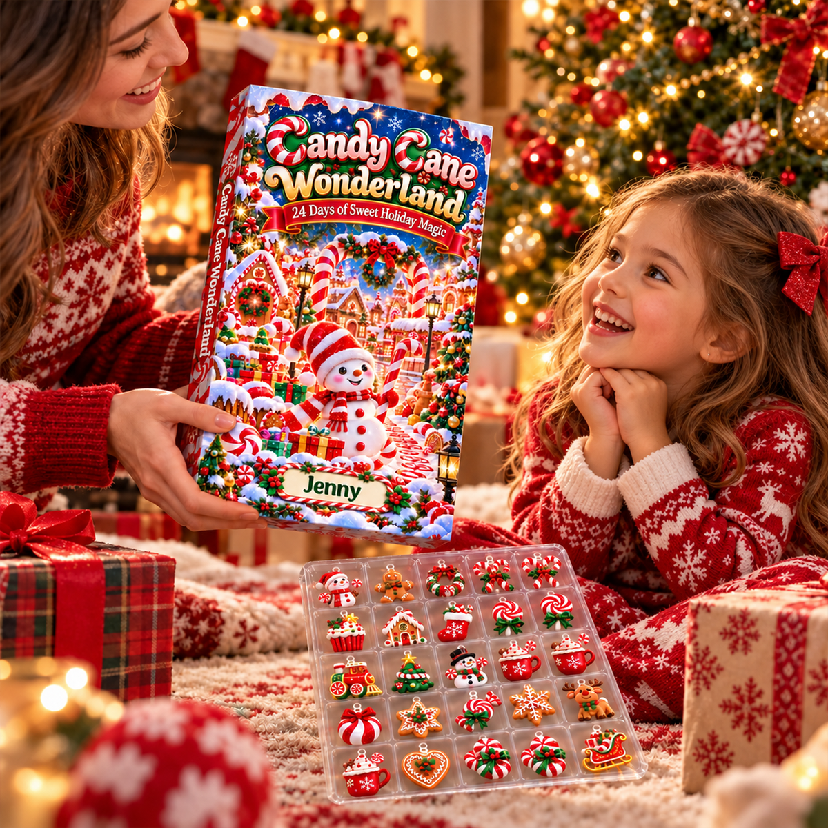 Candy Cane Wonderland Advent Calendar 2026, 24 Piece Candy Cane Ornament Set, Blind Box Advent Calendar