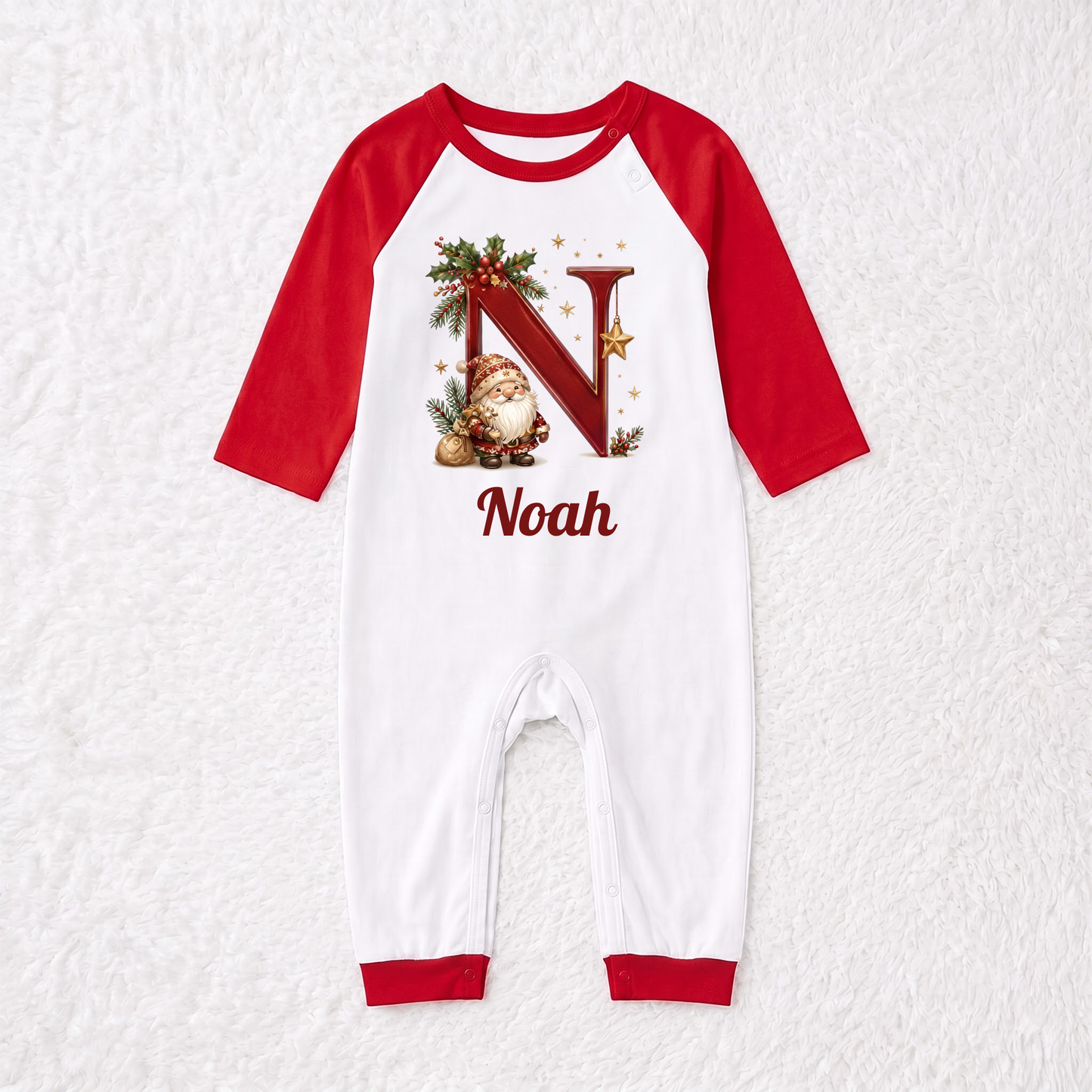 Custom Initial Name Christmas Pajamas